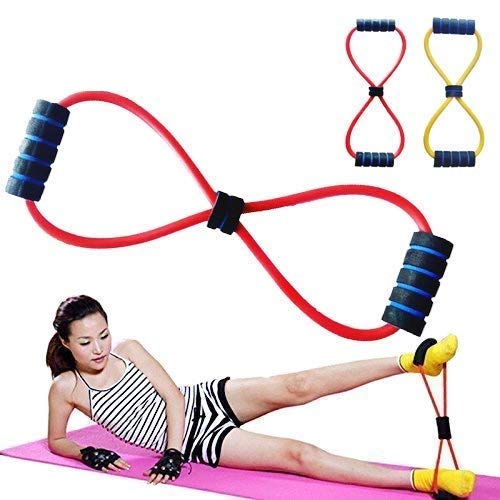Figure 8 Yoga Fitness Workout Toning Resistance Tube Exercise Band for Men & Women